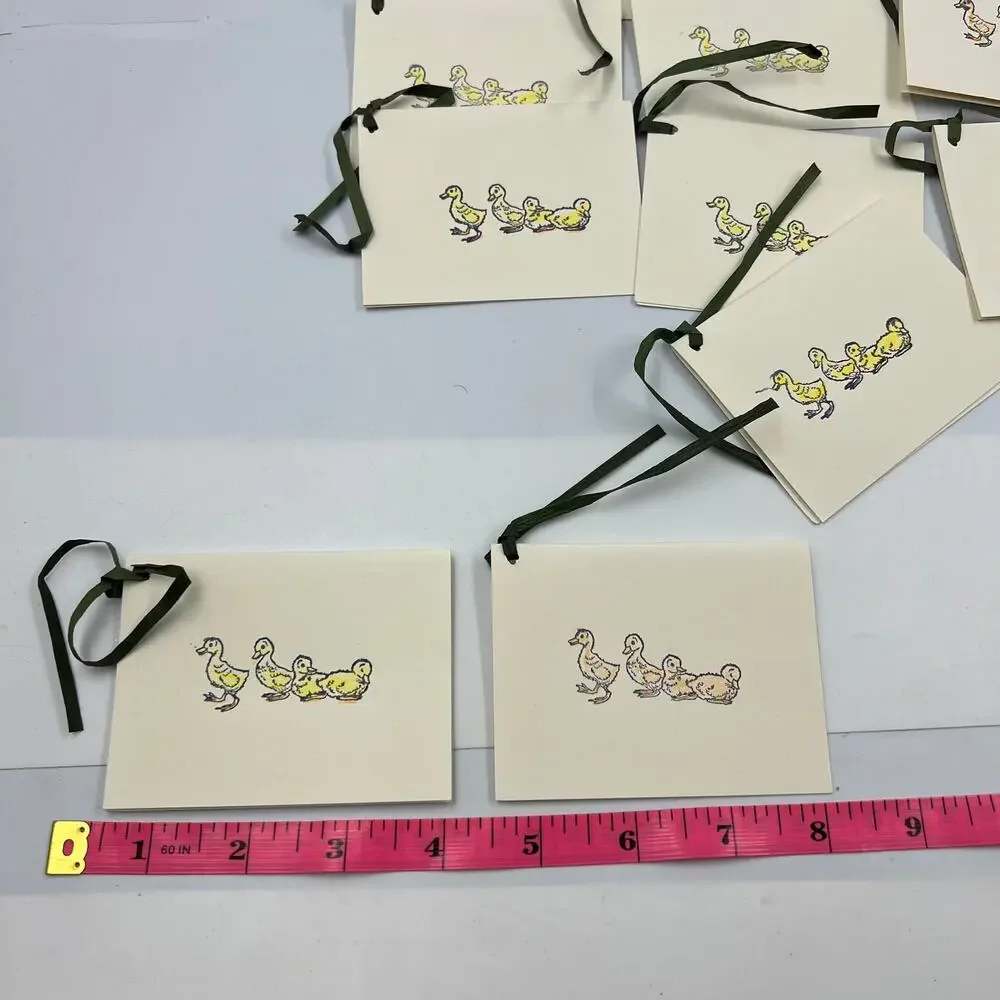 Handmade Card Gift Tags Yellow Ducklings Baby Ducks 12 Pieces Cardstock Blank‎